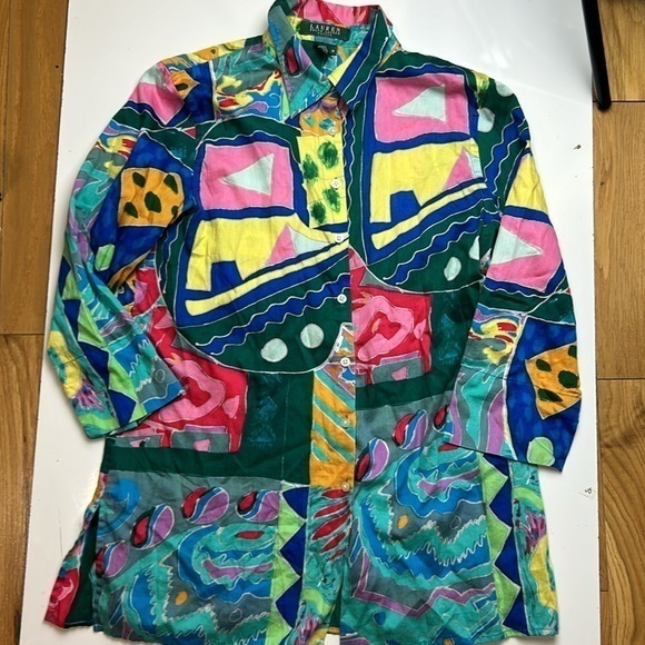 Lauren Ralph Lauren‎ vintage multicolor button front shirt - Picture 1 of 4